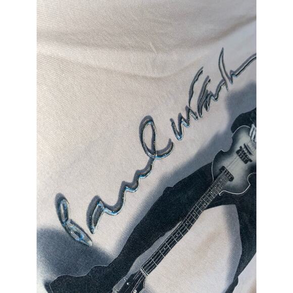 The Beatles Paul McCartney Driving USA Tour 2002 beige T Shirt men’s XL EUC - Picture 2 of 6